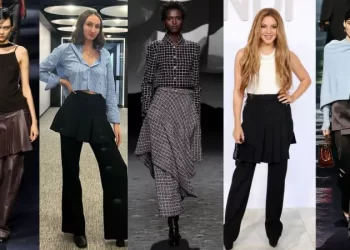 ارتداء التنانير فوق البنطلون صيحة تعود من جديد وشاكيرا تتقنها في باريس