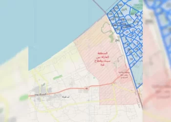 الاحتلال ينشر خريطة تظهر وجود “منطقة عازلة” في الأراضي المصرية