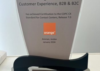 أورنج الأردن تحصل على شهادة COPC الأولى عالمياً  في خدمة الزبائن