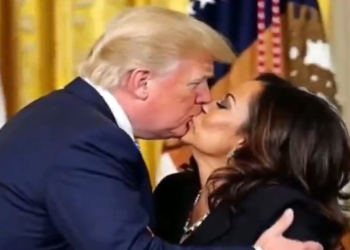 قبلة “ترامب” و”هاريس” تثير تفاعلا على مواقع التواصل (فيديو)