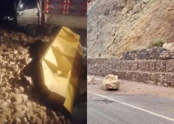 انهيارات وادي شعيب.. صور تكذب وزارة الأشغال العامة !!